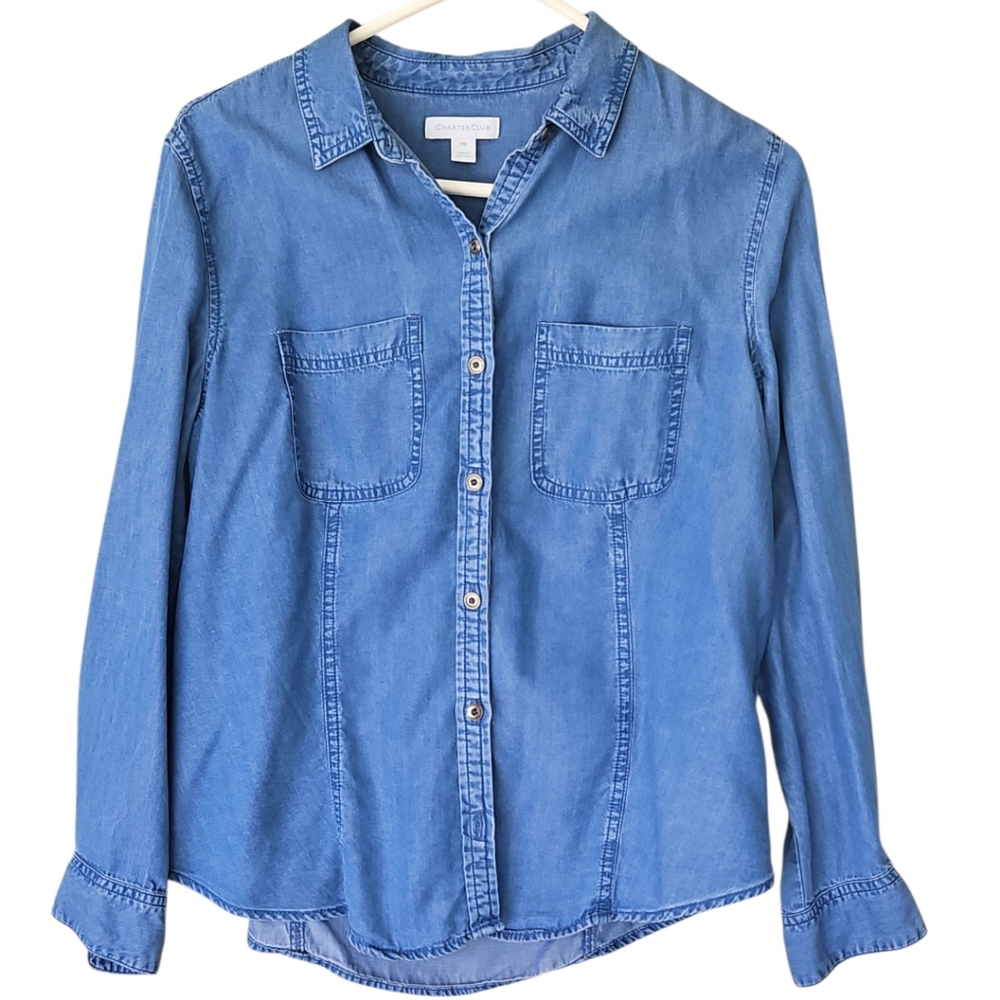 Charter Club Light Blue Denim Shirt
